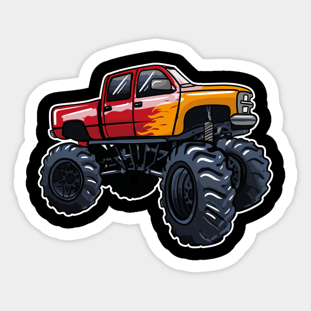 Monster Truck Monster Truck Sticker TeePublic